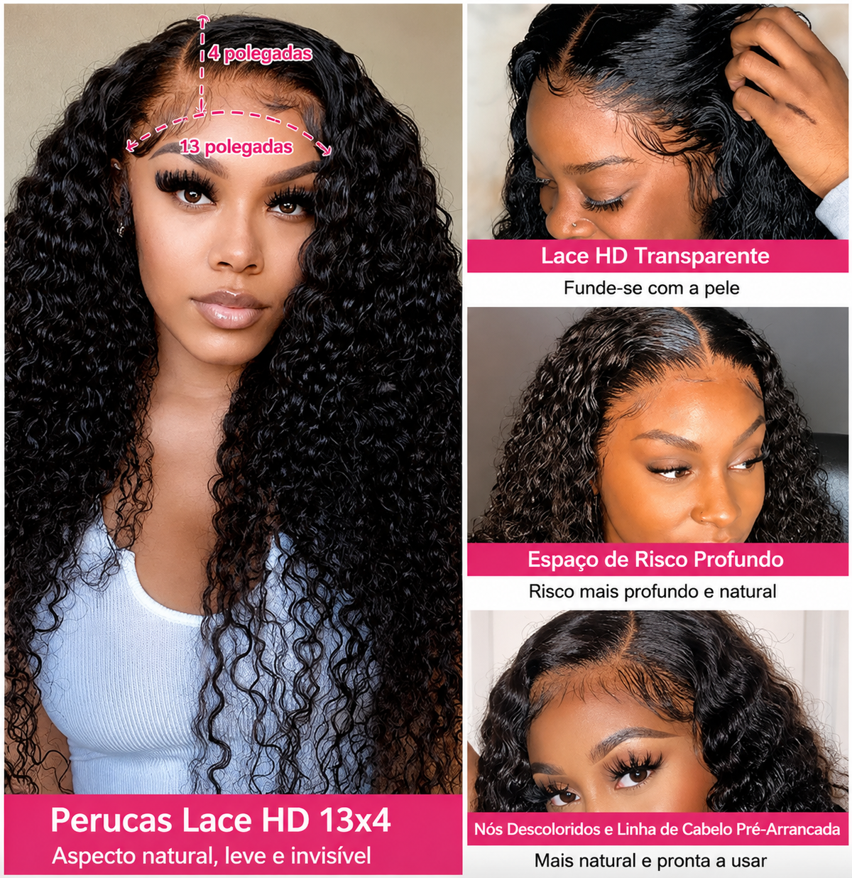 Front Lace Human Hair Wig Deep Wave Human Wigs