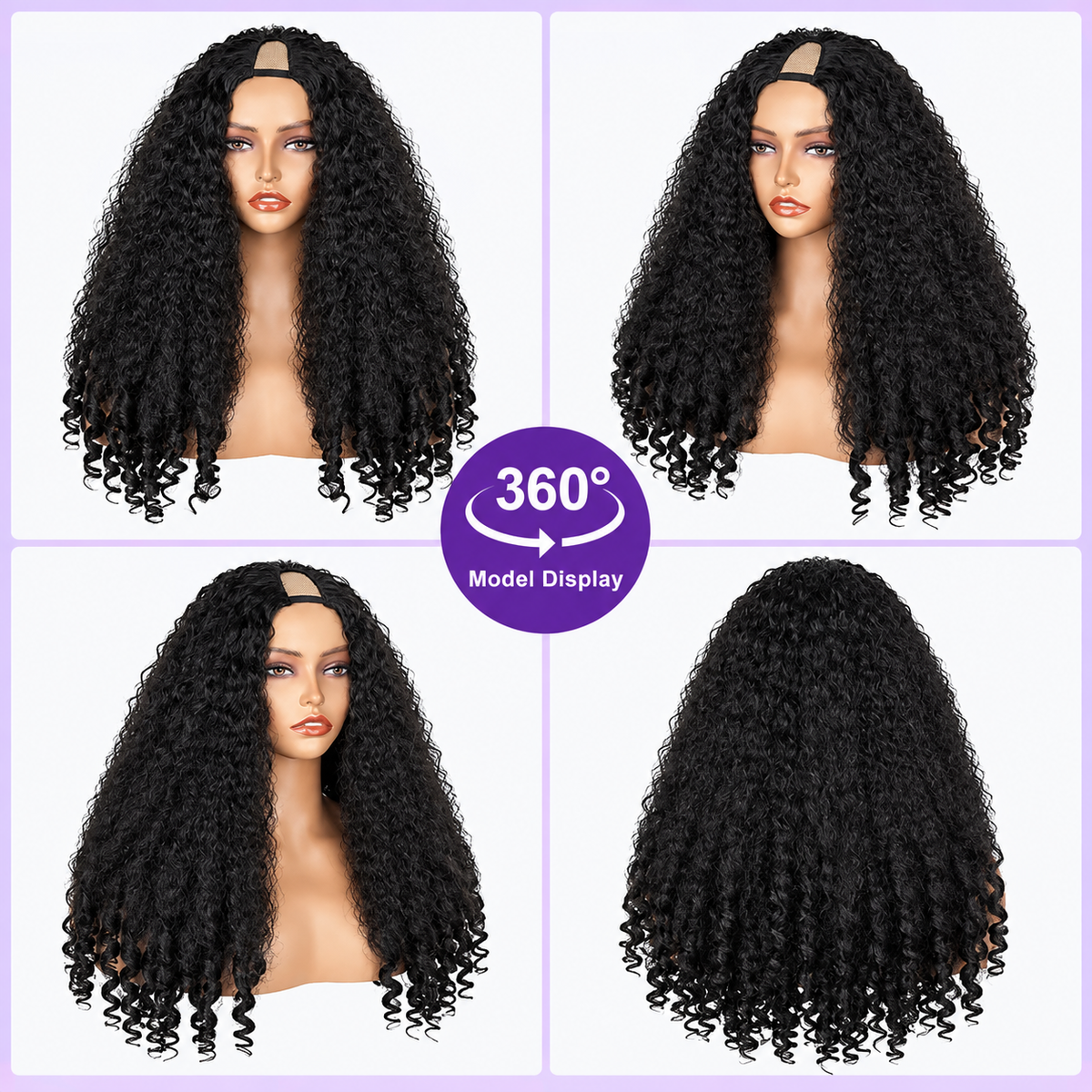 Peruca Afro Kinky Straight V-Part Wig – Cabelo Sintético de Alta Temperatura